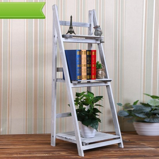 1X Wooden 3 Tier Shelf Planter Stand Storage Plant Pot Rack for - Click Image to Close