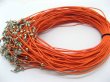 (image for) 100 Orange Waxen Strings With Connector For Necklace