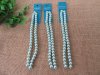 12Sheets X 2Strands Blue Simulate Glass Pearl Beads Unfinished B