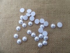 (image for) 12Sheets X 30Pcs White Semi-Circle Simulated Pearl Bead Flatback
