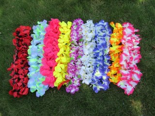 12Pcs Hawaiian Dress Party Flower Leis/Lei 55-68cm long Mixed