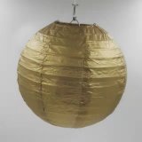 12Pcs New Plain Golden Round Paper Lantern Wedding Favor 15cm