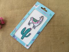 (image for) 12Sheets x 2Pcs Cute Sew On Patch Badge Fabric Sticker Transfer