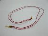 95 Red 2-String Waxen Strings For Necklace Golden Clasp
