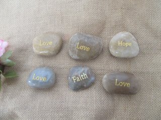 6Pcs Meaning Word Etched Scripture Rocks Stones D?cor (image for) 6Pcs Meaning Word Etched Scripture Rocks Stones D?cor