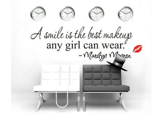 4Pcs Wall Sticker "A Smile Is The Best Makeup" Home Decor