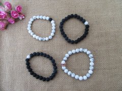 (image for) 6Sets X 2Pcs Healing Chakra Lava Rock Stone Bead Yoga Bracelet