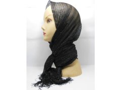 (image for) 10 New Black & Sliver String Cord Lady Scarves