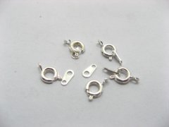 (image for) 500 Silver Plated Spring Ring Bolt Clasp With Tab 6mm