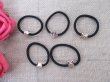 1Pc Black Elastic Hair Ties Hair Bands Scrunchies 5cm Dia.
