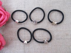 (image for) 1Pc Black Elastic Hair Ties Hair Bands Scrunchies 5cm Dia.