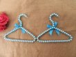 6Pcs Blue Pearl Beaded Clothes Coat Trousers Hanger for Kids (image for) 6Pcs Blue Pearl Beaded Clothes Coat Trousers Hanger for Kids