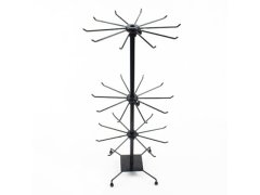 (image for) 1Pc New Adjustable Height 3-layer Wire Display Rack - Black