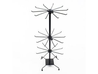 1Pc New Adjustable Height 3-layer Wire Display Rack - Black