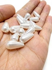 (image for) 240g (480Pcs) White Teardrop Simulate Pearl Beads Loose Beads 8x16mm