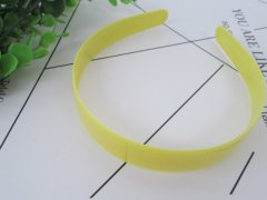 1x New Yellow Plastic Hairbands Jewelry Finding 25mm Wide