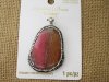 1Pc Natural Gemstone Charm Pendants with Rehinestone - Pink Colo