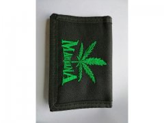 12X Black Nylon Wallets - Marijuana Design