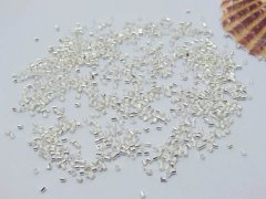 (image for) 10000 Silver Plated Copper Material Tube Crimp Beads 1.5mm
