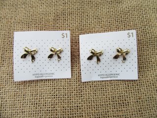 (image for) 10Pkts X 6Pairs Bowknot Earring Studs Ear Stud Retail Package