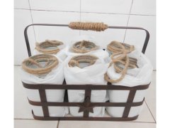 (image for) 6X Bottles Containers Vases w/Basket Home Wedding Favor