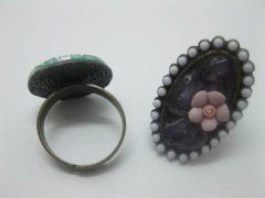 (image for) 24X Shabby Style Rings Mixed Colour ri-m-ch38