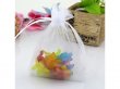 6Pkt x 10Pcs White Black Organza Drawstring Gift Jewelry Pouches