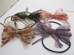 (image for) 1x20pcs Bowknot Scrunchies Hair Tie Hair Elastic
