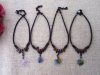 6Pcs Handmade Knitted Necklace with Coloured Glaze Pendants 6Pcs Handmade Knitted Necklace with Coloured Glaze Pendants