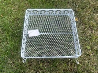 (image for) 1Pc White Square Lower Flower Plant Pot Metal Stand Rack Garden 