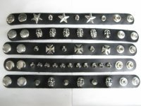 10 Punk Gothic Spiked Nail Cross Skull Cuff Bracelets