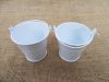 12Pcs New Mini White Metal Tin Bucket Wedding Bomboniere