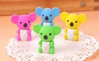 36Pcs Cute Koala Erasers Mixed Color