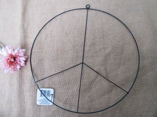 (image for) 24Pcs Metal Wreath Frame Peace Sign Plant Shape DIY Decoration