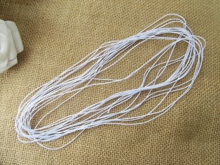 12Packs x 2Pcs Round White Sewing Elastic Cord Soft Strap