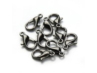 200 Gun Black Lobster Claw Clasps Jewellery Finding 22mm