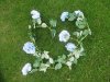 4Pcs Powder Blue 7 Flower Head Artificial Peony Leaf Garland Vin