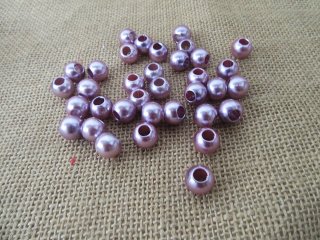250g (400Pcs) Lavender Simulate Pearl Beads Barrel Pony Beads