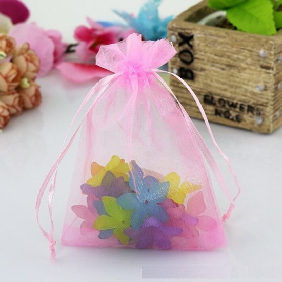 98 Pink Drawstring Jewelry Gift Pouches 18x13cm - Click Image to Close