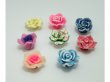 (image for) 100Pcs Fimo Beads Rose Flower Jewellery Finding 23mm Dia. Mixed