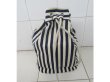 (image for) 1X Blue & Ivory Stripe Lady Knapsack Backpack Bag
