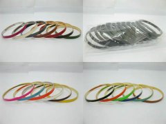 (image for) 60Pcs Thin Metal Bangle Bracelet Assorted