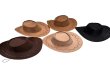 (image for) 5Pcs Fashion Leatherette Cowboy Hats Mixed Color