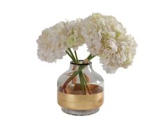 (image for) 1Pc Luxury Clear Glass Vase w/Gold Band Home Decor