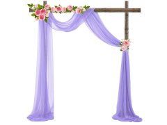 (image for) 1Pc Lavender Wedding Arch Chiffon Backdrop Curtain Drapes