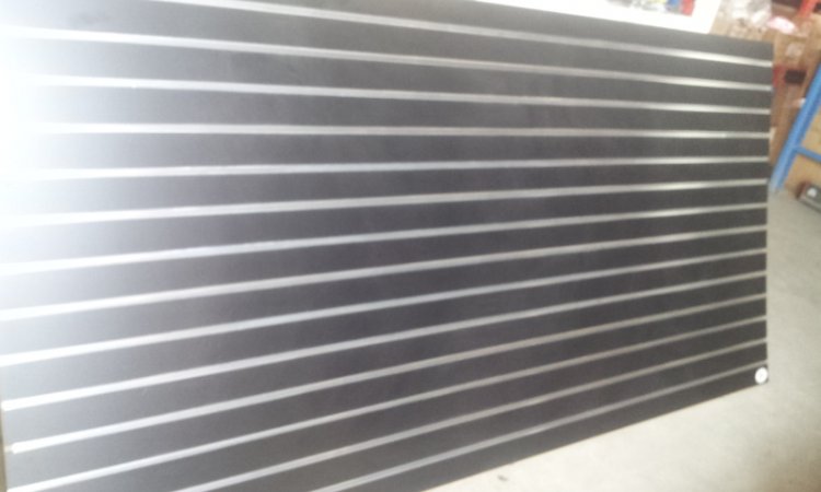 1X Slatwall Panels 14 Aluminum Channel Inserts:122x244cm - Black - Click Image to Close