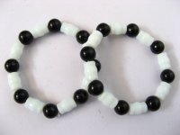 50 Fashion Black Bamboo Knot Glass beads Bracelets