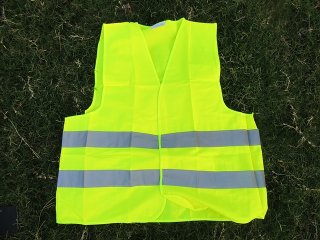(image for) 2Pc Neon Security Safety Vest High Visibility Reflective Stripes