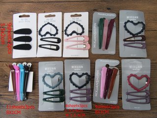 1Sheet New Hair Clips BB Snap Horn Clip Assorted Retail Package (image for) 1Sheet New Hair Clips BB Snap Horn Clip Assorted Retail Package