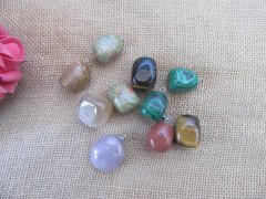 (image for) 10Pcs Large Size Irregular Gemstone Beads Pendant with Bail